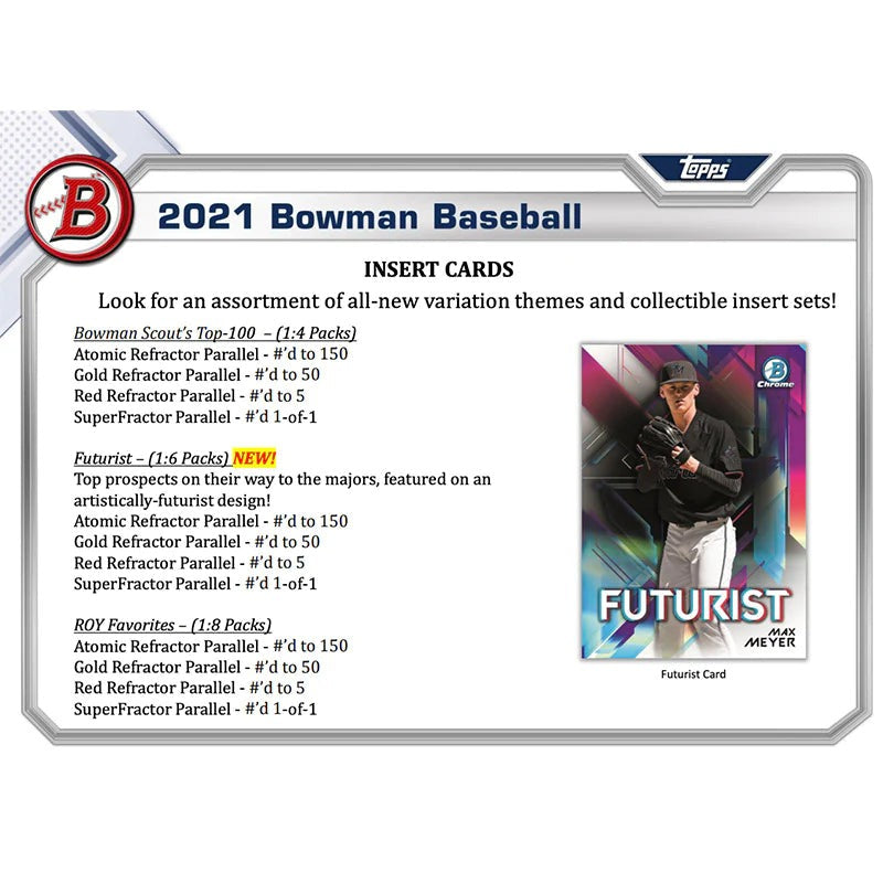 2021 Bowman Baseball Jumbo HTA Hobby 8 Box Case