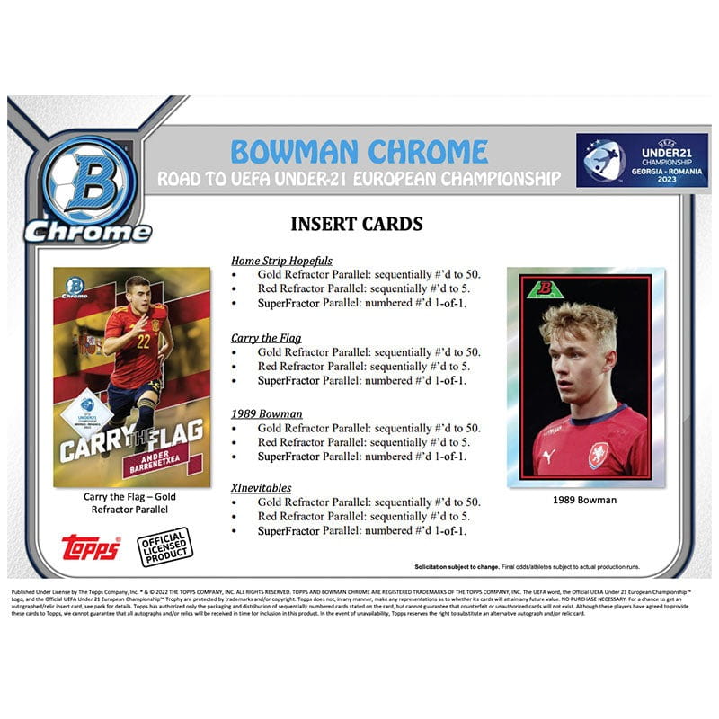 2022 Bowman Chrome Road to UEFA Under 21 European Championship Soccer Lite 16 Box Case