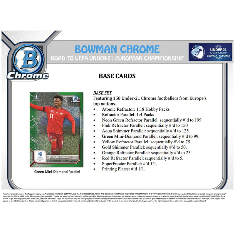 2022 Bowman Chrome Road to UEFA Under 21 European Championship Soccer Lite Box