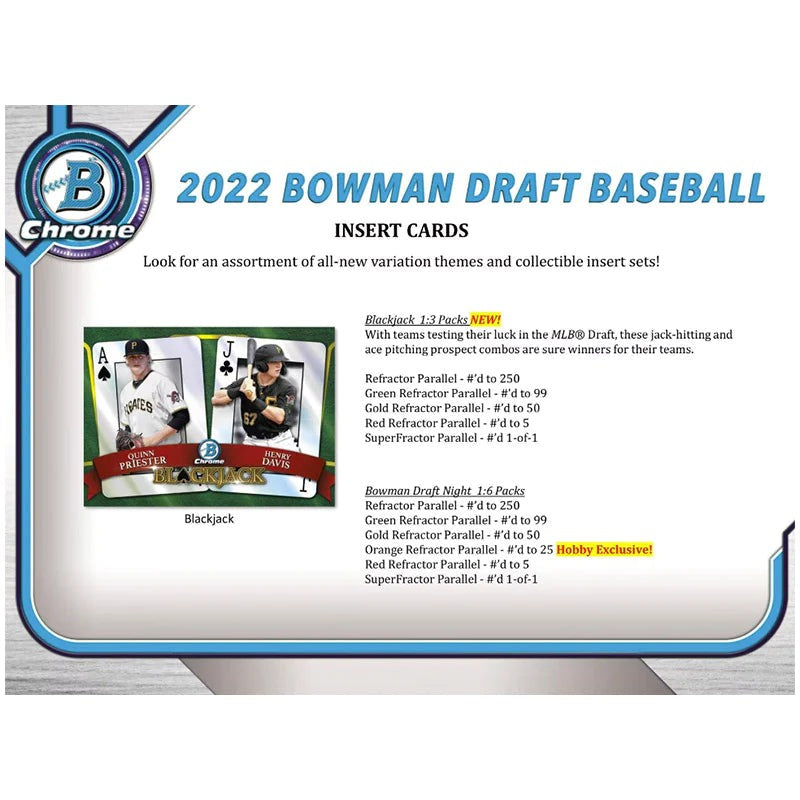 2022 Bowman Draft Baseball Super Jumbo Hobby 6 Box Case